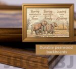 Vintage Gold Framed Family Wall Art, Elephant Family Love Painting Canvas Prints... - Image 7