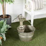Deco 79 Metal Fountain with Pump Style Faucet, 15" x 17" x 18", Gray - Image 3