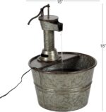 Deco 79 Metal Fountain with Pump Style Faucet, 15" x 17" x 18", Gray - Image 7