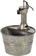 Deco 79 Metal Fountain with Pump Style Faucet, 15" x 17" x 18", Gray - Image 8