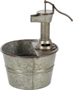 Deco 79 Metal Fountain with Pump Style Faucet, 15" x 17" x 18", Gray - Image 9