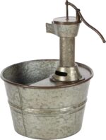 Deco 79 Metal Fountain with Pump Style Faucet, 15" x 17" x 18", Gray - Image 10