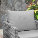 Outsunny 3 Pieces Patio Furniture Set, Wicker Conversation Bistro Set with 4 Sof... - Image 9
