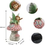 Suyorpe Fairy Outdoor Statue Solar Powered Resin Ornaments, Patio Lawn Yard Porc... - Image 3