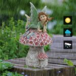 Suyorpe Fairy Outdoor Statue Solar Powered Resin Ornaments, Patio Lawn Yard Porc... - Image 7