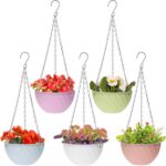 Foraineam 10 Pack Mini Hanging Planters Garden Self-Watering Flower Plant Pot Co... - Image 3