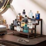 HomePekite Dark Brown Wood Cologne Organizer for Men,12 Inch Cologne Stand Water... - Image 3