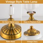 Vintage Milk Glass Table Lamp, Art Deco Mid Century Modern Bedside Lamp, Bedroom... - Image 7