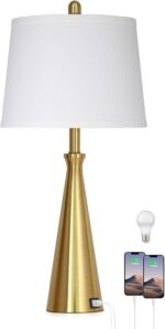 Rinweey 28" Modern Gold Touch Table Lamp for Living Room,Gold Bedside Lamps with... - Image 3