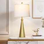 Rinweey 28" Modern Gold Touch Table Lamp for Living Room,Gold Bedside Lamps with... - Image 4