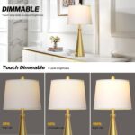 Rinweey 28" Modern Gold Touch Table Lamp for Living Room,Gold Bedside Lamps with... - Image 5