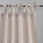 Neutral Tie Top Linen Cotton Blend Curtain Window Treatment for Living Room Drap... - Image 3