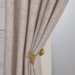 Neutral Tie Top Linen Cotton Blend Curtain Window Treatment for Living Room Drap... - Image 4