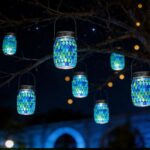Mosaic Hanging Solar Lantern,Outdoor Garden Decor for Outside Patio Porch Deck B... - Image 3