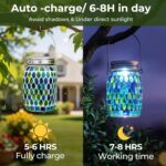Mosaic Hanging Solar Lantern,Outdoor Garden Decor for Outside Patio Porch Deck B... - Image 5