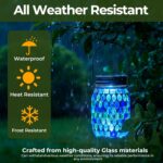 Mosaic Hanging Solar Lantern,Outdoor Garden Decor for Outside Patio Porch Deck B... - Image 6
