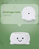 Smily Face Planter Pot Funny Toilet Plant Pots Cute Ceramic Flower Head Planters... - Image 5