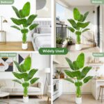 Artificial Bird of Paradise Plant 5FT Fake Palm Tree Feaux Plants in White Pot A... - Image 6
