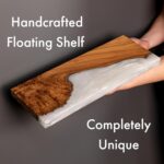 RWA Handcrafted Straight Edge Floating Shelf, Solid Elm with Pearl Epoxy, 12 x 6... - Image 4