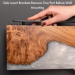 RWA Handcrafted Straight Edge Floating Shelf, Solid Elm with Pearl Epoxy, 12 x 6... - Image 5
