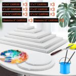 24 Pack Canvases for Painting with 4"x4", 5"x7", 8"x10", 9"x12", 11"x14", 12"x16... - Image 4