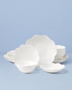 Lenox Dinnerware Set, Studio 1414 Scallop 16-Piece Set, Service For 4, Bone Chin... - Image 3
