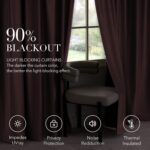 NICETOWN Dusty Rose Pink Velvet Curtains Room Darkening Thermal Insulated Curtai... - Image 3
