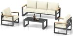 RoyalCraft Aluminum Patio Furniture, 5-Seats Metal Outdoor Furniture Set with Co... - Image 3