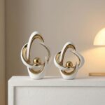 2 Pcs Ceramic Statues Home Decor Modern Aesthetic Abstract Art Decorative Accent... - Image 7