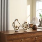 2 Pcs Ceramic Statues Home Decor Modern Aesthetic Abstract Art Decorative Accent... - Image 8