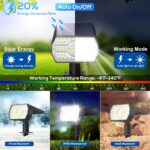 NYMPHY Solar Lights Outdoor Waterproof IP68, 56 LED 3 Lighting Modes Solar Power... - Image 4