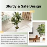 Artificial Dracaena Tree 5FT with White Tall Planter - Faux Tree Tall Fake Floor... - Image 7