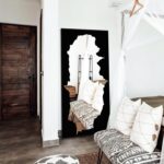 Full-Length Mirror Free Standing Leaning Mirror with Artistic Black Abstract Ove... - Image 3