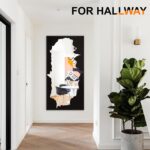 Full-Length Mirror Free Standing Leaning Mirror with Artistic Black Abstract Ove... - Image 4