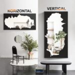 Full-Length Mirror Free Standing Leaning Mirror with Artistic Black Abstract Ove... - Image 5