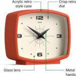 JONES CLOCKS® Film Desk Clock | Retro Rectangular Design | Orange | Retro Design... - Image 6