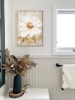 Arborus Wall Art Maglonia Flower Small Canvas Oil Painting Hand Painted Gold-Whi... - Image 6