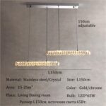 Modern Luxury Strip LED Crystal Chandeliers Home Lighting for Dining Room Decora... - Image 3