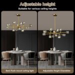 Modern Sputnik Crystal Kitchen Chandelier - Luxury Elegant 12 Light Adjustable H... - Image 5