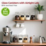 34oz 6 Pack Glass Jars with Airtight Lids - Round Food Storage Canisters for Pan... - Image 5