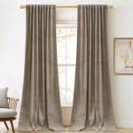 StangH Camel Beige Velvet Curtains - Thick Thermal Insulated Room Darkening Wind... - Image 3