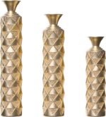 Floor Metal Decorated Vases Set of 3 for Gorgeous Home Decoration Large Glazed M... - Image 5