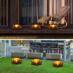 Huaxu Solar Lights Outdoor Decor Metal Lotus Flower LED Waterproof Glass Decorat... - Image 6