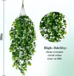 Waipfaru 4Pcs Fake Hanging Plants 2.7ft Fake Plants Eucalyptus Leaves UV Resista... - Image 4