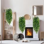 Waipfaru 4Pcs Fake Hanging Plants 2.7ft Fake Plants Eucalyptus Leaves UV Resista... - Image 5