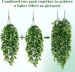 Waipfaru 4Pcs Fake Hanging Plants 2.7ft Fake Plants Eucalyptus Leaves UV Resista... - Image 6