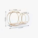 Efavormart 18 inch Gold Geometric Floating Wall Shelf, 2-Tier Double Hoop Decora... - Image 3
