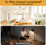 36" Gold Dining Room Light Fixture, No Assembly Required 6-Lights Kitchen Chande... - Image 8