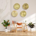 IANFAN 4 Pcs 12 Inch Metal Wall Art Decor Gold Sunburst Hanging Artwork Decor Mo... - Image 5