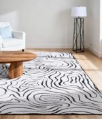 YIHOUSE Modern Rugs for Living Room 5x7, Washable Black and White Bedroom Rug, F... - Image 5